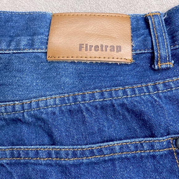 Firetrap Button Fly Men’s Straight Leg Denim Washed Blue Cotton Jeans 36 Long !! - Picture 7 of 10